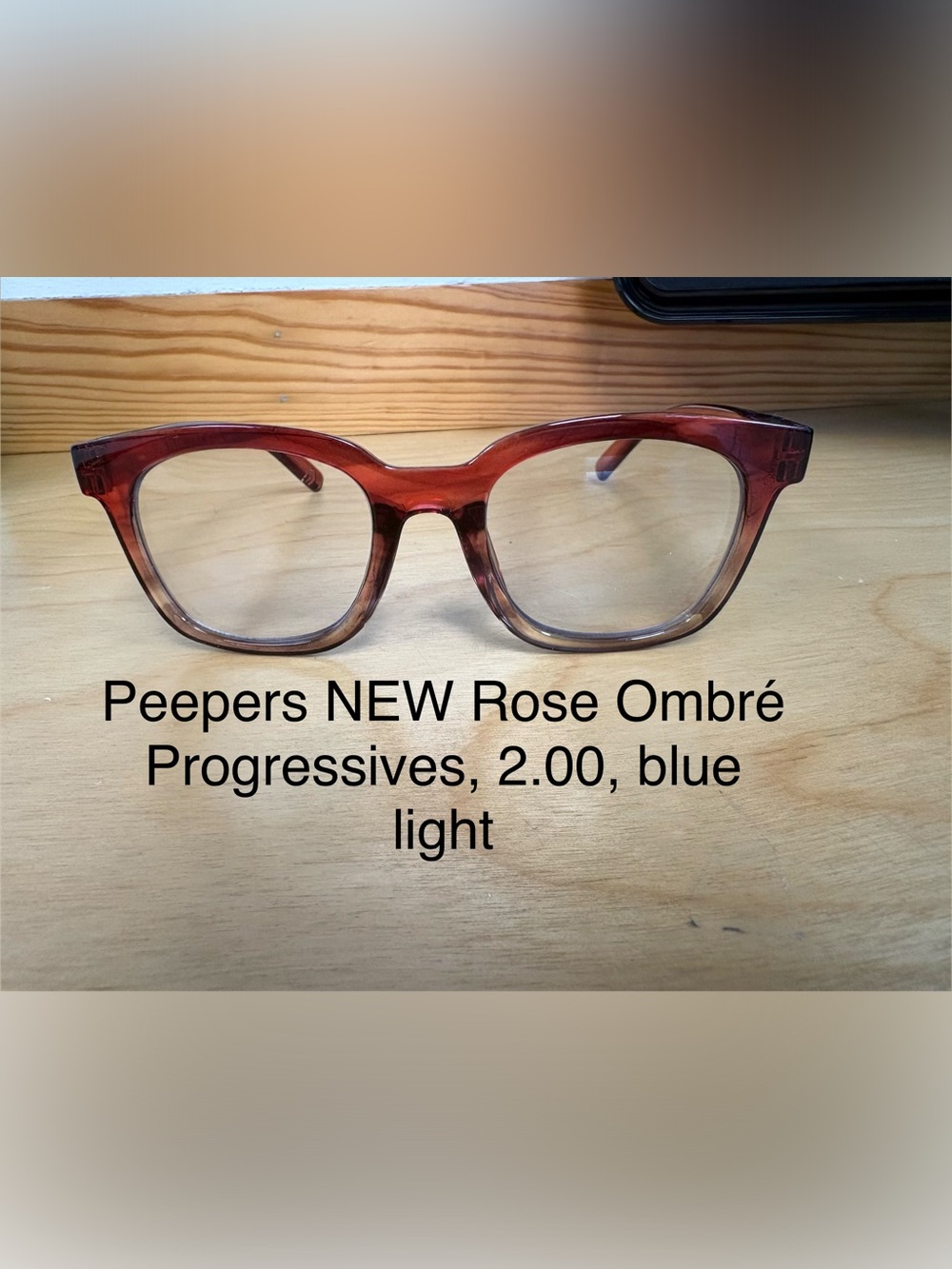 Peepers Rose Ombré Progressives, Blue Light  Reading Glasses, +2.00, New